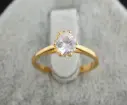 Anillo 14K oro con zirconia 1.0ct – diseño solitario floral para Dama 