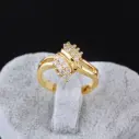 Anillo bohemio en oro 14K con diamante – diseño irregular para Dama