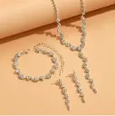 Conjunto de Joyería Elegante Mujer – Collar, Pulsera y Aretes 