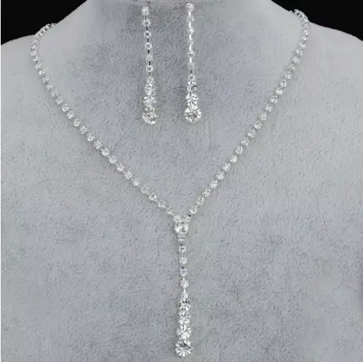 Conjunto de joyería de moda con cristales colgantes para Dama 