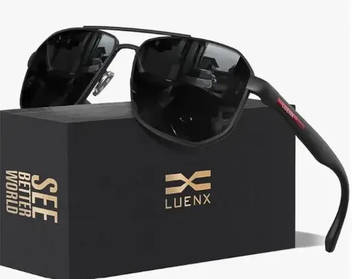 LUENX Lentes de sol de aviador para hombre,
